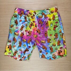 Scooby Doo‎ Boys Rainbow Tie Dye Food Print Swim Trunks Mens S